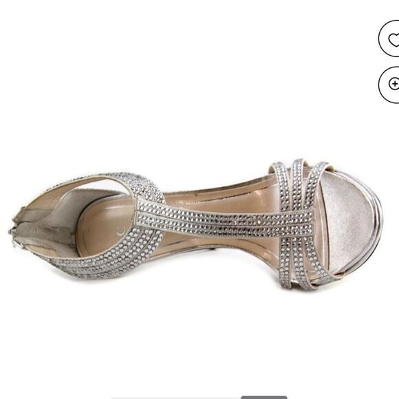 FIONI NIGHT WOMEN"S SATIN STILETTOS HEEL PEEP TOE PLASFORM  RHINESTONES SANDAL - Picture 2 of 16